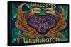 Anacortes, Washington - Dungeness Crab Mosaic-Lantern Press-Stretched Canvas