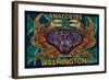 Anacortes, Washington - Dungeness Crab Mosaic-Lantern Press-Framed Art Print