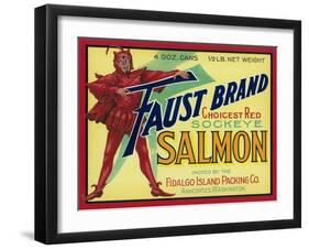 Anacortes, Washington - Faust Salmon Case Label-Lantern Press-Framed Art Print