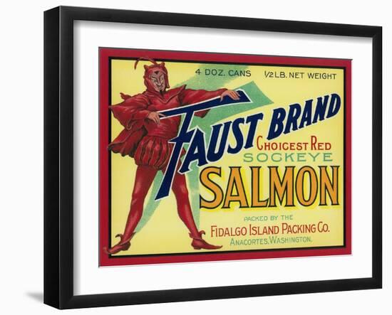 Anacortes, Washington - Faust Salmon Case Label-Lantern Press-Framed Art Print