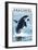 Anacortes, Washington - Orca Whale Jumping-Lantern Press-Framed Art Print
