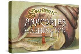 Anacortes, Washington - Shells & Sailboat Souvenir-Lantern Press-Stretched Canvas