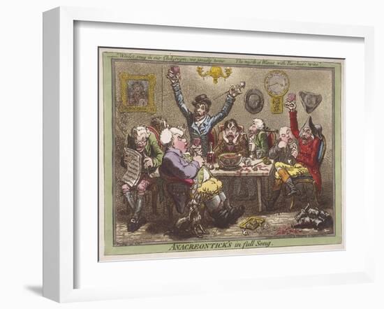 Anacreontick's in Full Song, 1801-James Gillray-Framed Giclee Print