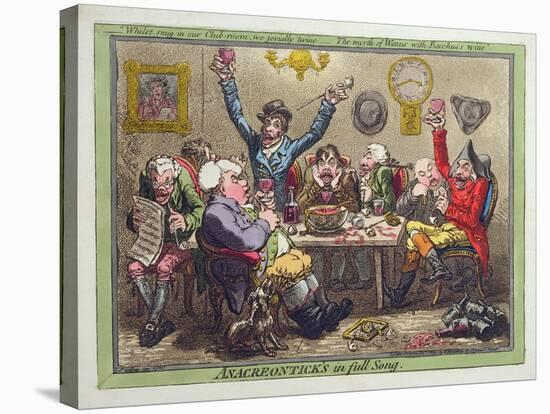 Anacreontick's in Full Song, Published by Hannah Humphrey in 1801-James Gillray-Stretched Canvas