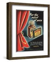 Anadin, Medicine Tablets Medical, UK, 1940-null-Framed Giclee Print
