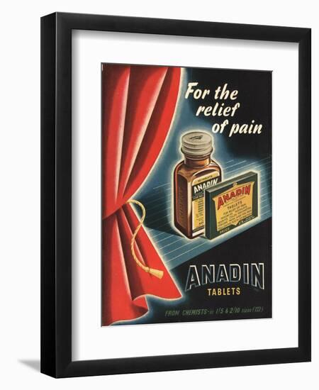 Anadin, Medicine Tablets Medical, UK, 1940-null-Framed Giclee Print