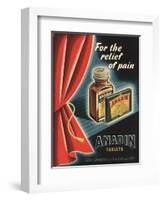 Anadin, Medicine Tablets Medical, UK, 1940-null-Framed Giclee Print