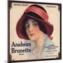 Anaheim Brunette Brand - Anaheim, California - Citrus Crate Label-Lantern Press-Mounted Art Print