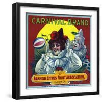 Anaheim, California, Carnival Brand Citrus Label-Lantern Press-Framed Art Print