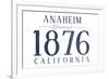 Anaheim, California - Established Date (Blue)-Lantern Press-Framed Premium Giclee Print