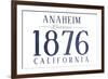 Anaheim, California - Established Date (Blue)-Lantern Press-Framed Premium Giclee Print