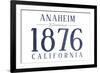 Anaheim, California - Established Date (Blue)-Lantern Press-Framed Premium Giclee Print