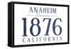 Anaheim, California - Established Date (Blue)-Lantern Press-Framed Stretched Canvas