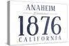 Anaheim, California - Established Date (Blue)-Lantern Press-Stretched Canvas
