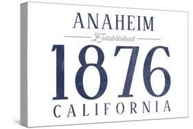 Anaheim, California - Established Date (Blue)-Lantern Press-Stretched Canvas