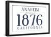 Anaheim, California - Established Date (Blue)-Lantern Press-Framed Art Print