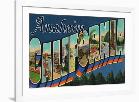 Anaheim, California - Large Letter Scenes-Lantern Press-Framed Art Print