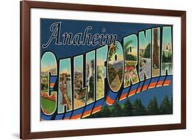 Anaheim, California - Large Letter Scenes-Lantern Press-Framed Art Print