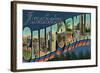 Anaheim, California - Large Letter Scenes-Lantern Press-Framed Art Print