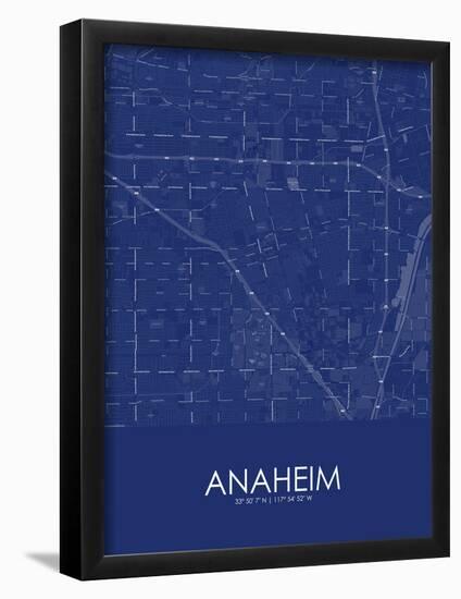 Anaheim, United States of America Blue Map-null-Framed Poster