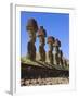 Anakena Beach, Monolithic Giant Stone Moai Statues of Ahu Nau Nau, Rapa Nui, Chile-Gavin Hellier-Framed Photographic Print