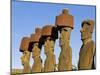 Anakena Beach, Monolithic Giant Stone Moai Statues of Ahu Nau Nau, Rapa Nui, Chile-Gavin Hellier-Mounted Photographic Print