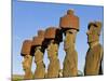 Anakena Beach, Monolithic Giant Stone Moai Statues of Ahu Nau Nau, Rapa Nui, Chile-Gavin Hellier-Mounted Photographic Print