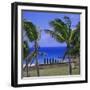 Anakena Beach with Ahu Nau Nau, Easter Island, Chile, Pacific-Geoff Renner-Framed Photographic Print