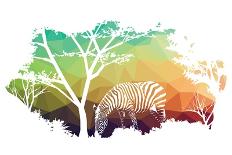 Animal of Wildlife (Zebra)-ananaline-Stretched Canvas