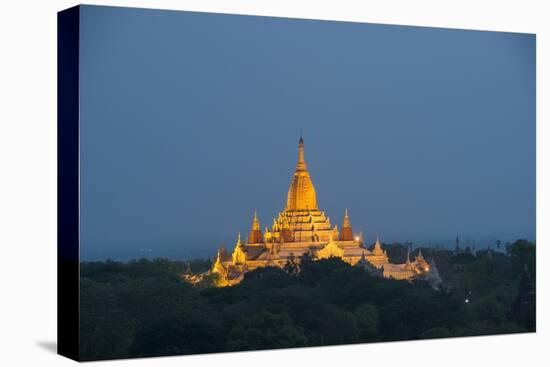 Ananda Temple at Night, Temples of Bagan (Pagan), Myanmar (Burma), Asia-Matthew Williams-Ellis-Stretched Canvas