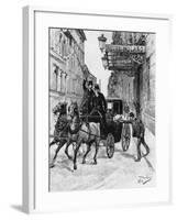 Anarchist Paolo Lega Making Attempt on Life of Francesco Crispi in Rome, June 16, 1894-null-Framed Giclee Print