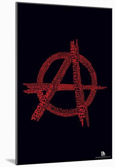 Anarchy Punk Songs Text Poster-null-Mounted Poster