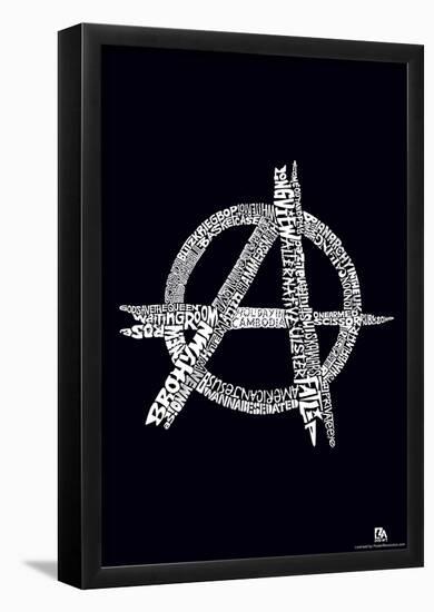 Anarchy Punk Songs White Text Poster-null-Framed Poster