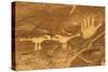 Anasazi/Ancient Puebloan Petroglyphs of the Parrot Clan Symbol, Mesa Verde National Park, Colorado-null-Stretched Canvas