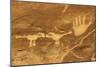 Anasazi/Ancient Puebloan Petroglyphs of the Parrot Clan Symbol, Mesa Verde National Park, Colorado-null-Mounted Photographic Print