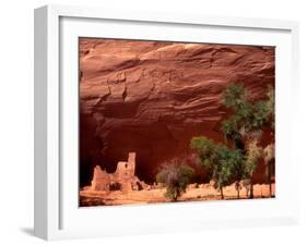 Anasazi Antelope House Ruin and Cottonwood Trees, Canyon de Chelly National Monument, Arizona, USA-Alison Jones-Framed Premium Photographic Print