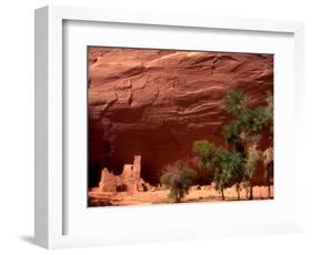 Anasazi Antelope House Ruin and Cottonwood Trees, Canyon de Chelly National Monument, Arizona, USA-Alison Jones-Framed Photographic Print