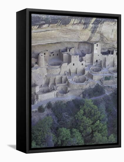 Anasazi Cliff Dwelling, Cliff Palace, Mesa Verde National Park, Colorado, USA-William Sutton-Framed Stretched Canvas