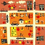 Seamless Street in Autumn-Anastasiia Kucherenko-Art Print