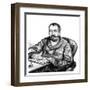 Anatole France Seated-Paul Renouard-Framed Art Print