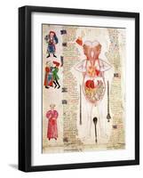 Anatomical Diagram, from "De Arte Phisicali E De Cirurgia" by John Arderne, 1412-null-Framed Giclee Print