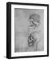 'Anatomical Drawings of Two Skulls in Profile to the Left', c1480 (1945)-Leonardo Da Vinci-Framed Giclee Print