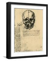 Anatomical Sketch of a Human Skull, C1472-1519-Leonardo da Vinci-Framed Giclee Print