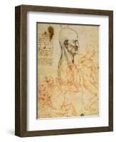 Anatomical Studies, circa 1500-07-Leonardo da Vinci-Framed Giclee Print