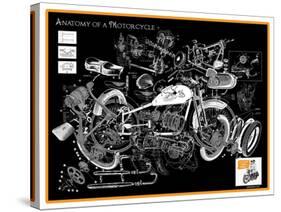 Anatomy of a Motorcycle-James Bentley-Stretched Canvas