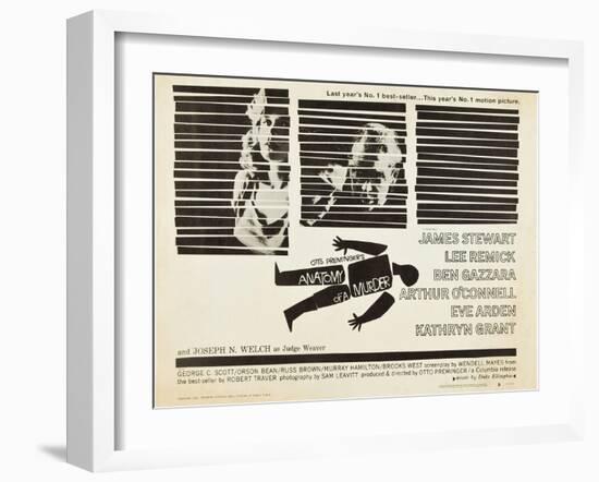 Anatomy of a Murder, Lee Remick, Ben Gazzara, James Stewart, 1959-null-Framed Art Print