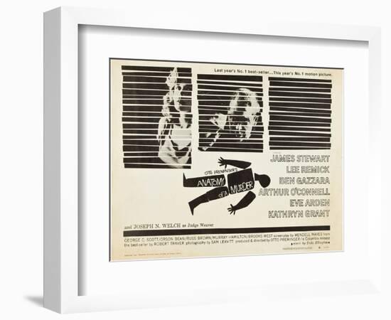 Anatomy of a Murder, Lee Remick, Ben Gazzara, James Stewart, 1959-null-Framed Art Print