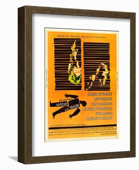 Anatomy of a Murder, Lee Remick, James Stewart on U.S. poster art, 1959-null-Framed Art Print