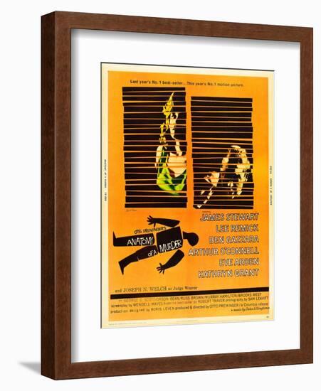 Anatomy of a Murder, Lee Remick, James Stewart on U.S. poster art, 1959-null-Framed Art Print