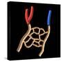 Anatomy of Human Veins and Arteries, Black Background-null-Stretched Canvas